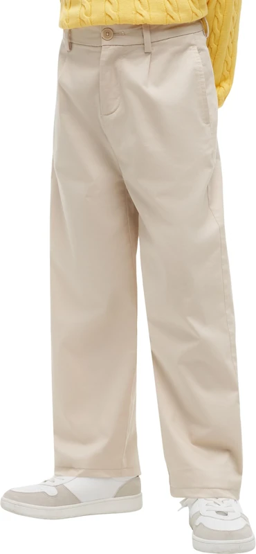 Tommy Hilfiger Boy's Baggy Pleated Chino Pant KB0KB09780 Chino, Beige (Classic Beige), 18 Month