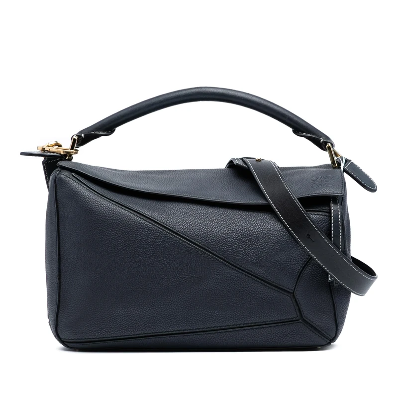 LOEWE Pre-Loved Medium Calfskin Puzzle Satchel