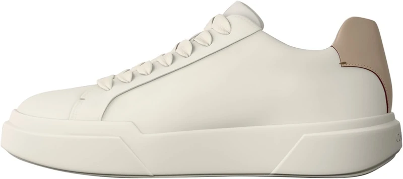 Calvin Klein Men's Chunky Cupsole Laceup LTH Ym0Ym01344 Low Top, White (Marshmallow/Nomad), 10