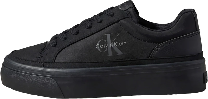 Calvin Klein Women's Vulcanised Trainers Flatform Lace-up Ny-Su with Logo, Blue (Triple Black), 5