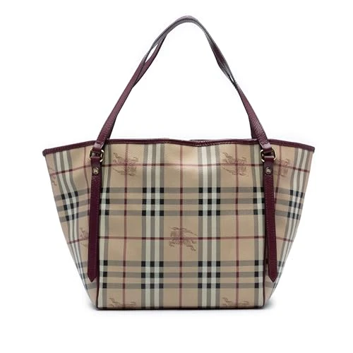 BURBERRY Pre-Loved Small Haymarket Check Coated Canvas Canterbury Tote Bag