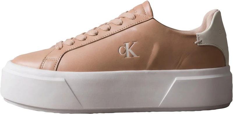 Calvin Klein Women's Flatform Lace Up LTH Mg Yw0Yw01928 Low Top, Pink (Spanish Villa/Marshmallow), 4