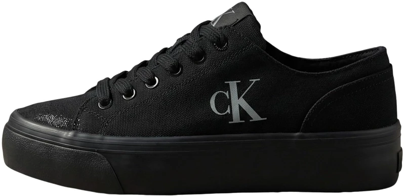 Calvin Klein Women's Vulc Flatform Low Cv Mg Yw0Yw01763 Low Top, Black (Triple Black), 6