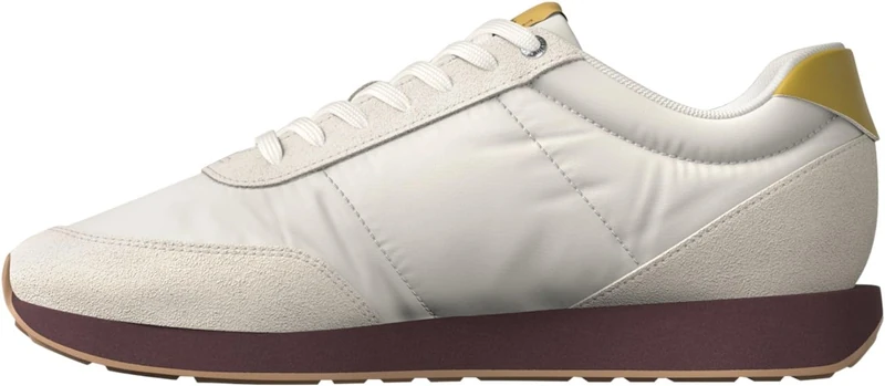 Calvin Klein Men's Runner Trainers Retro Mix with Logo, White (White Swan/Tofu/Amber Gold), 6