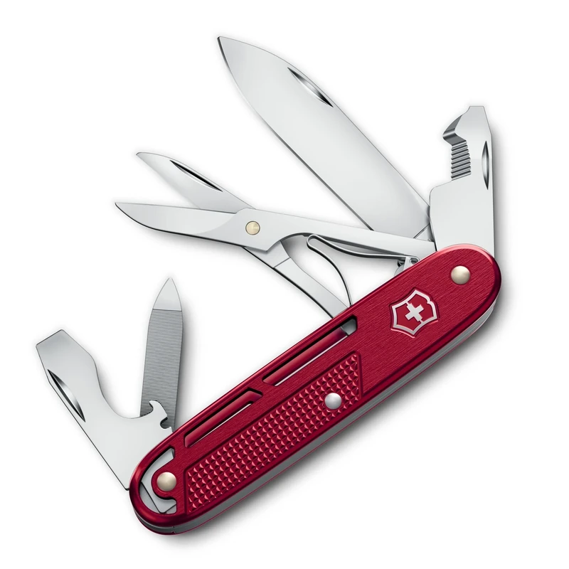 Victorinox Synergy X Alox Pocket Knife – Stainless Steel Multitool for Everyday, Work & Outdoor Use with Scissors & Carry Clip, Red