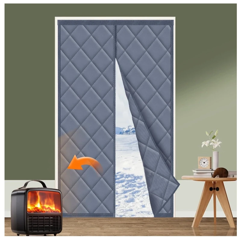 Homebay® Magnetic Thermal Insulated Door Curtain for Winter Thickened Oxford Fabric Doorway Curtain Screen Door Cover Insulation Draft Curtain for Doors