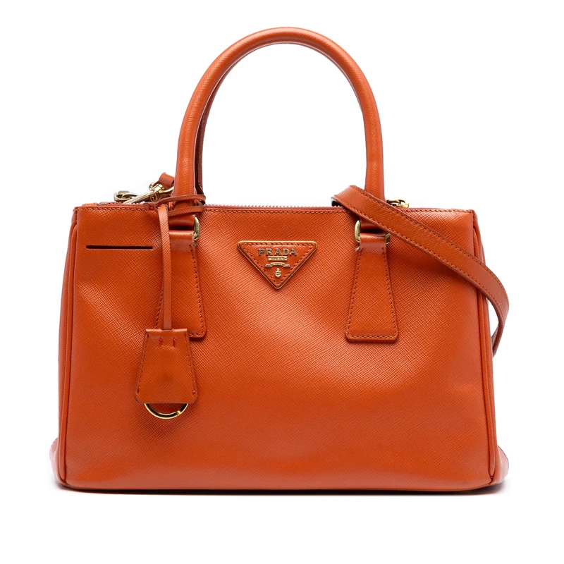 Prada Pre-Loved Small Saffiano Lux Galleria Double Zip Handbag