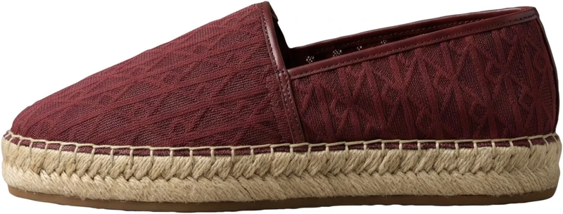 Calvin Klein Women's Espadrilles AOP Spacer Mesh with Logo Print, Black (Rhubarb), 6