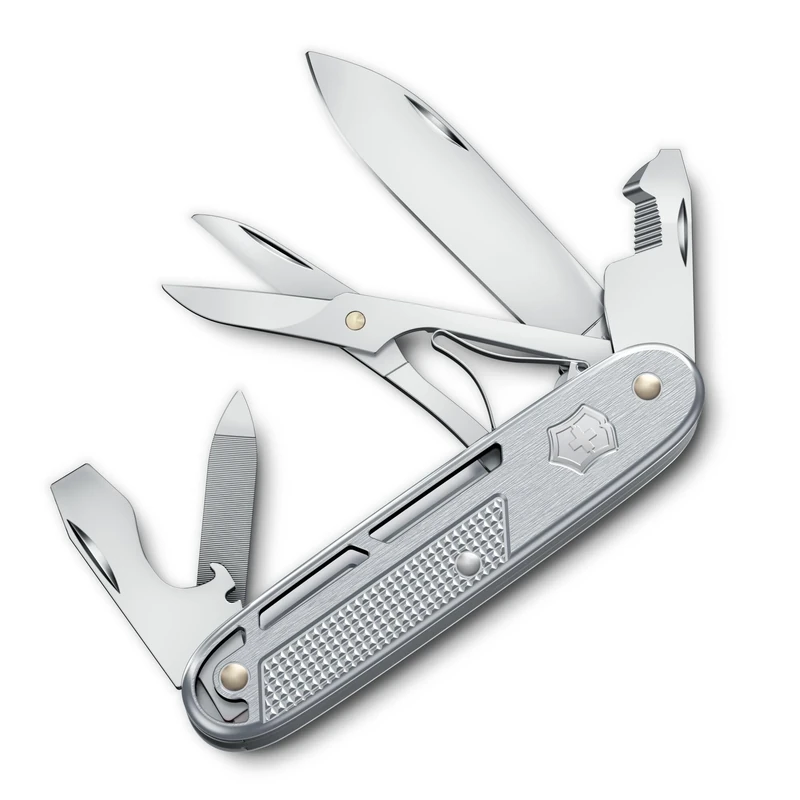 Victorinox Synergy X Alox Pocket Knife – Stainless Steel Multitool for Everyday, Work & Outdoor Use with Scissors & Carry Clip, Silver