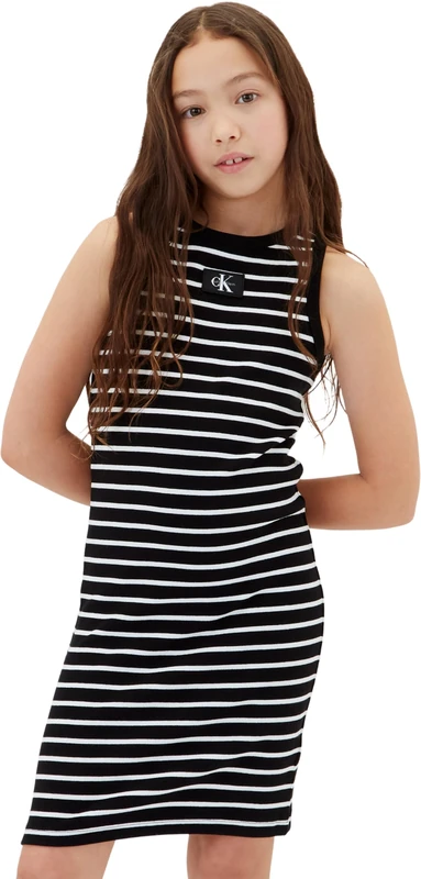 Calvin Klein Girl's Mini Me Rib Tank Dress LVCKTJH07G Other Dresses, Black (Pvh Black), 12 Years