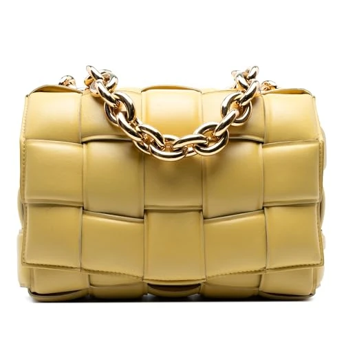 Bottega Veneta Pre-Loved Nappa Intrecciato Padded Chain Cassette Satchel Handbag