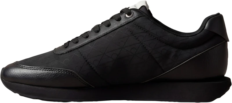 Calvin Klein Men's Runner Trainers Retro Runner T LTH AOP Ny with Logo Print, Blue (Black/Bright White), 10