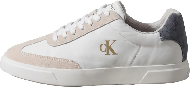 Calvin Klein Men's Low Prof Cupsole Wt Ny-Su HM0HM02202 Low Top, Beige (Dk Ecru/Bright White/Iron Gate), 10 - Image 1