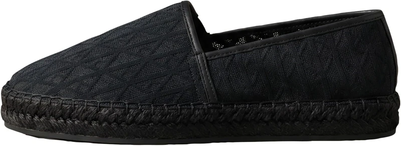 Calvin Klein Women's Espadrilles AOP Spacer Mesh with Logo Print, Blue (Triple Black), 3