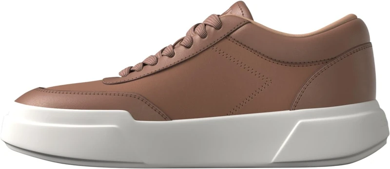 Calvin Klein Women's Chunky Cups Laceup OXF Mix Mat HW0HW03266 Low Top, Gold (Nutmeg/Dusty Coral), 6 - Image 1