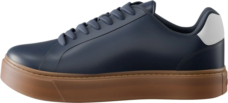 Calvin Klein Men's Cupsole Trainers Classic Lace-up in Leather, Blue (Calvin Navy/Off White/Gum), 6