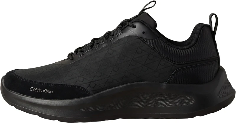 Calvin Klein Men's Runner Trainers Light EVA Lace-up Sporty, Black (Triple Black), 12