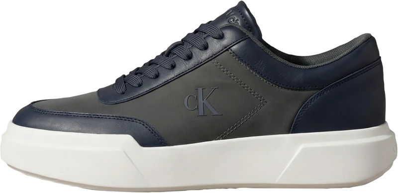Calvin Klein Men's Chunky Cups Laceup OXF Mix Mat HM0HM02326 Low Top, Grey (Coal/Calvin Navy), 8