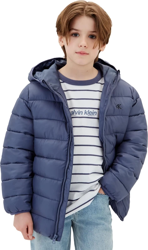 Calvin Klein Boy's Ck Monogram Light Padded Jacket LVCKTJM15B Other Jackets, BLUE (Nightshadow Blue), 16 Years