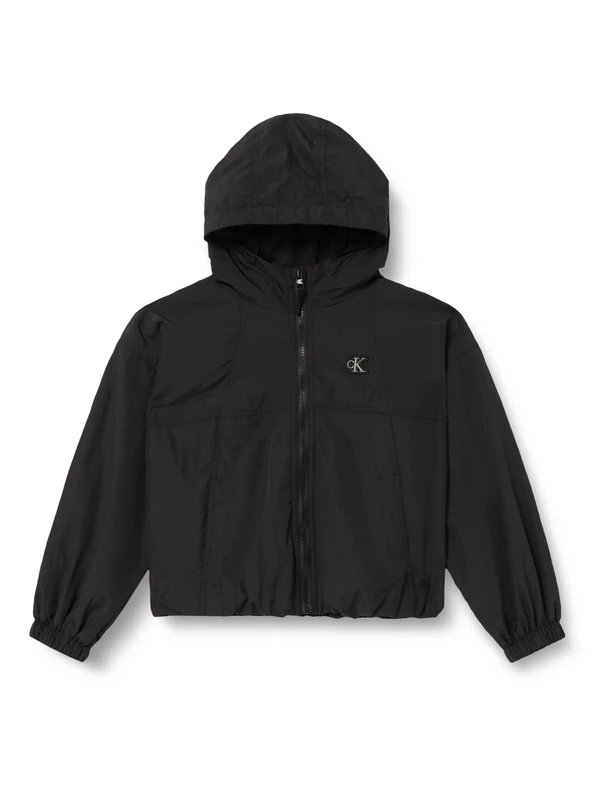 Calvin Klein Girl's Mini Me Wind Breaker LVCKTJM06G Windbreaker Jacket, BLACK (Pvh Black), 12 Years - Image 1
