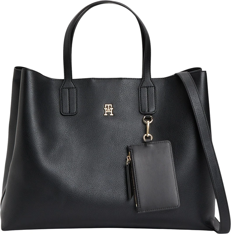 Tommy Hilfiger Women Th Icon Satchel AW0AW18723 Satchel, BLACK, One Size