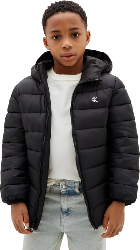 Calvin Klein Boy's Ck Monogram Light Padded Jacket LVCKTJM15B Other Jackets, BLACK (Pvh Black), 12 Years