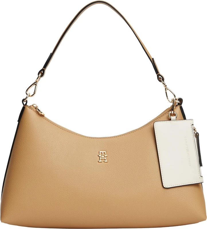 Tommy Hilfiger Women Th Icon Shoulder Bag AW0AW18720 Shoulder Bag, KHAKI, One Size