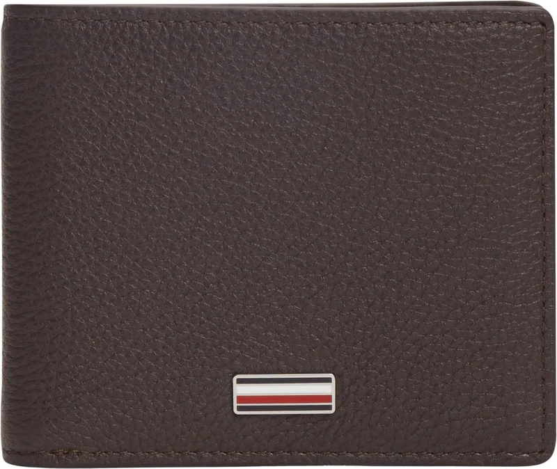 Tommy Hilfiger Men Th Central Mini Cc Wallet AM0AM14495 Bifold Wallet, Brown, One Size - Image 1