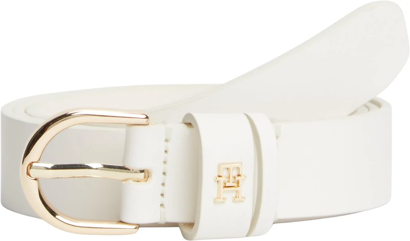 Tommy Hilfiger Women Essential Effortless 2.5 Aw0Aw16836 Adjustable Belt, WHITE, 80