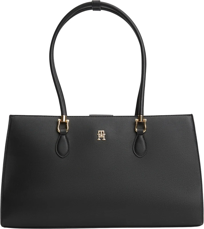 Tommy Hilfiger Women Th Grace Satchel AW0AW18750 Satchel, BLACK, One Size