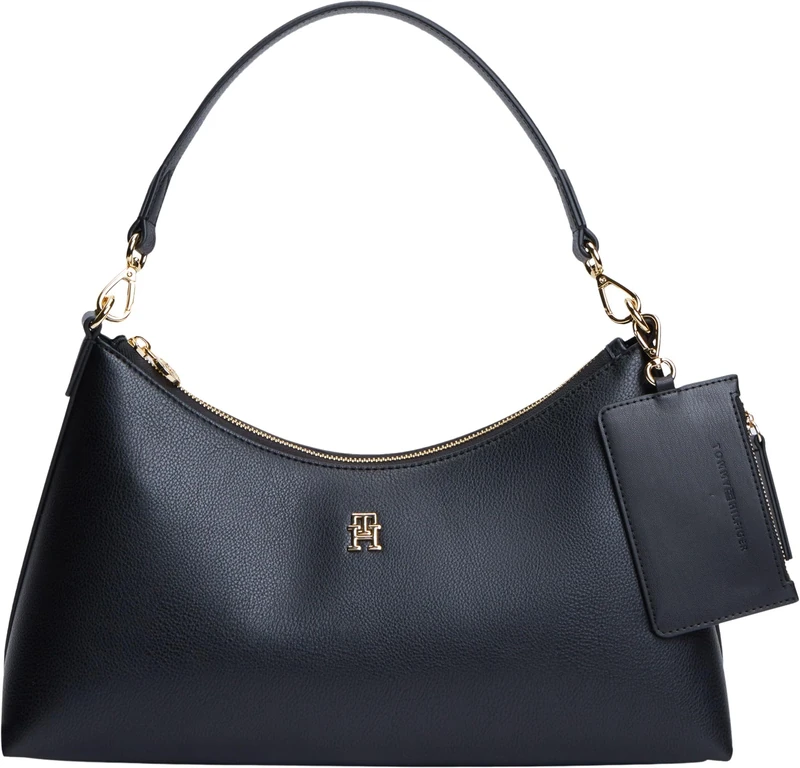 Tommy Hilfiger Women Th Icon Shoulder Bag AW0AW18720 Shoulder Bag, BLACK, One Size