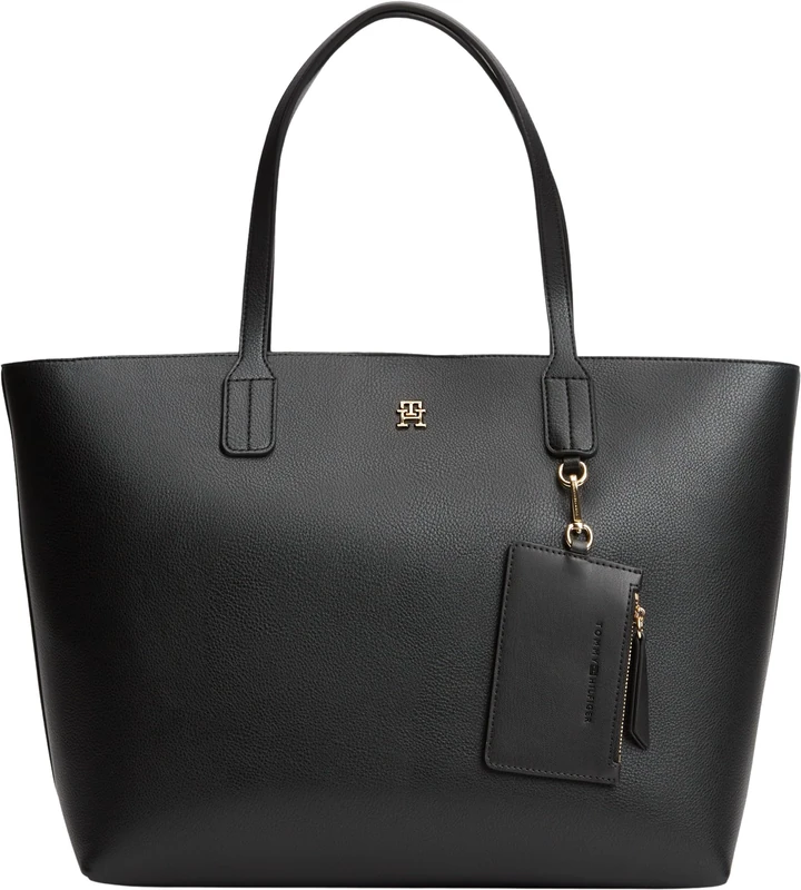 Tommy Hilfiger Women Th Icon Tote AW0AW18724 Tote, BLACK, One Size