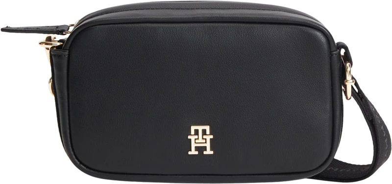 Tommy Hilfiger Women Th Logotape Camera Bag AW0AW18741 Crossover, BLACK, One Size - Image 1