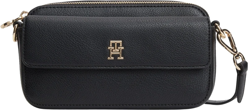 Tommy Hilfiger Women Th Icon Camera Bag AW0AW18721 Crossover, BLACK, One Size
