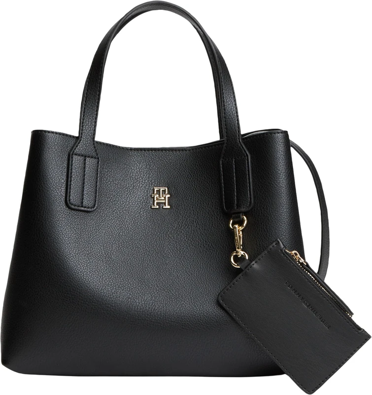 Tommy Hilfiger Women Th Icon Mini Satchel AW0AW18722 Satchel, BLACK, One Size