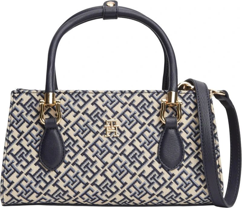 Tommy Hilfiger Women Th Grace Mini Satchel Jacquard AW0AW18753 Satchel, BLUE, One Size