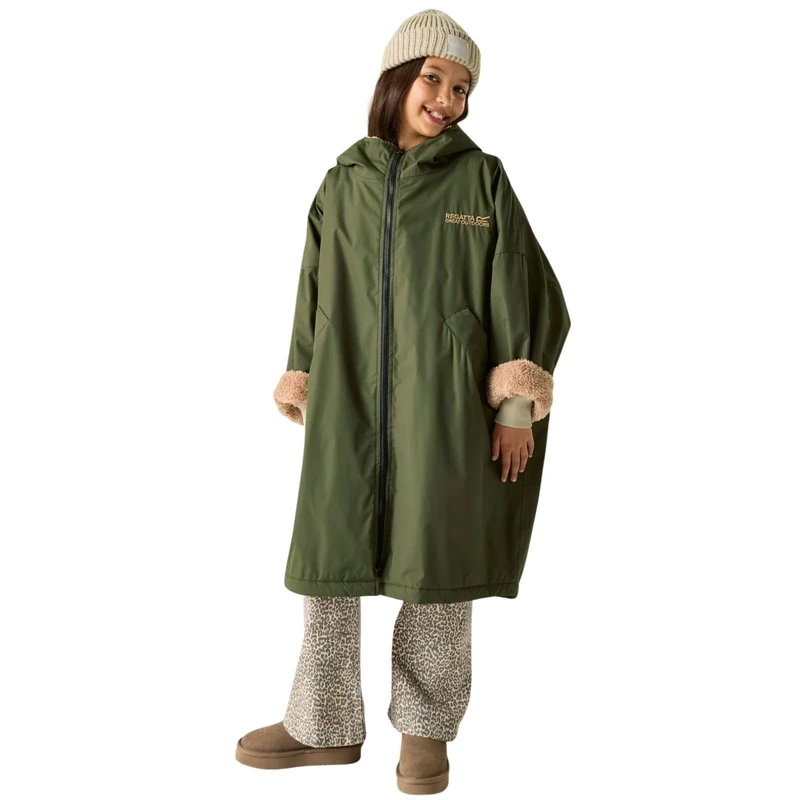 Regatta Kids Spirit Of Adventure Changing Robe - Dark Khaki - 5-9 Yrs
