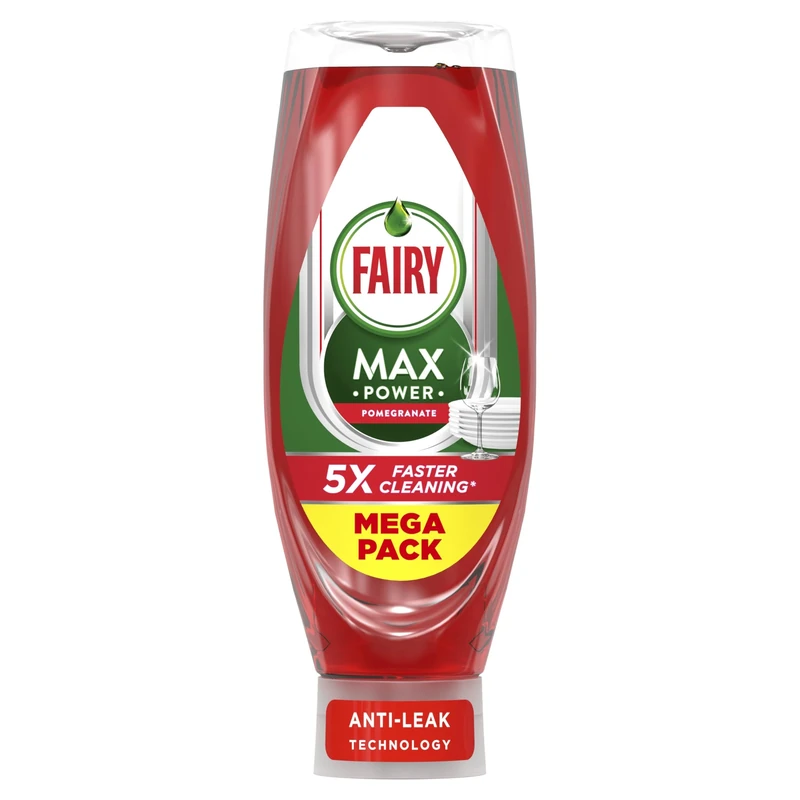 Fairy MaxPower Washing Up Liquid Pomegranate 730 ML, Easy and Effortless Cleaning, Even On Your Greasiest Pots and Pans