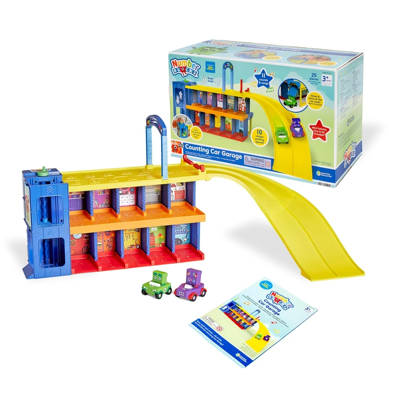Learning Resources Numberblocks Counting Car Garage, Ages 3+, Numberblocks Toys, Interactive Garage Playset with Sounds, Maths Learning Fun, Includes 2 Mini Vehicles