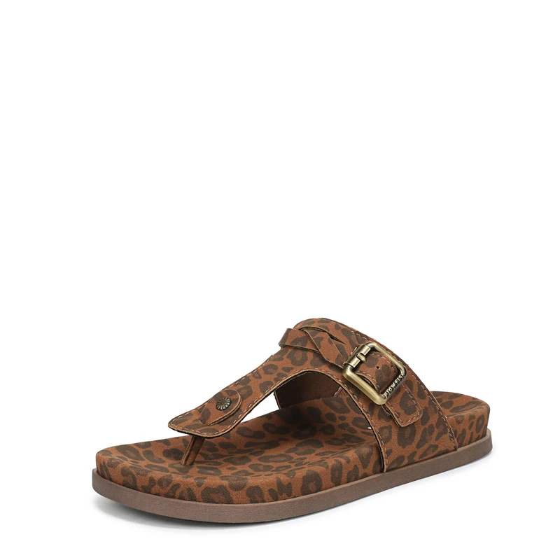 Blowfish Malibu Women's Lakeshore Flat Thong Sandals, Leopard, Medium Fit, UK 7