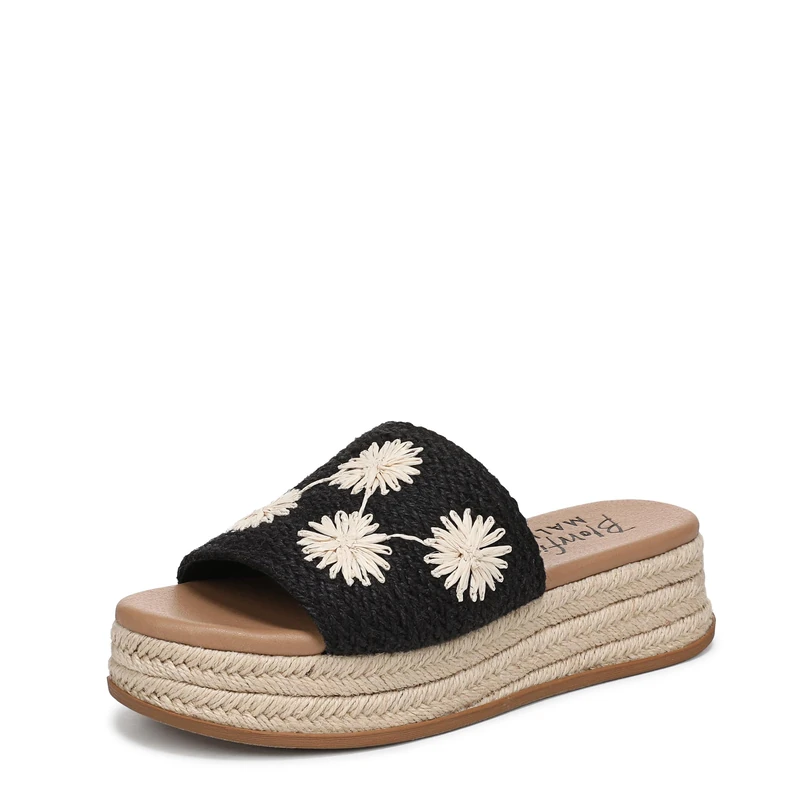 Blowfish Malibu Women's Marshlo Sun Slide Sandals, Black, Medium Fit, UK 3
