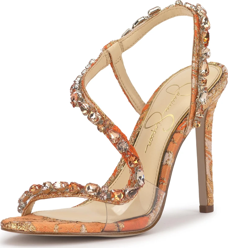 Jessica Simpson Women's Jaycin High Heel Sandal, Tangerine Combo, 6.5