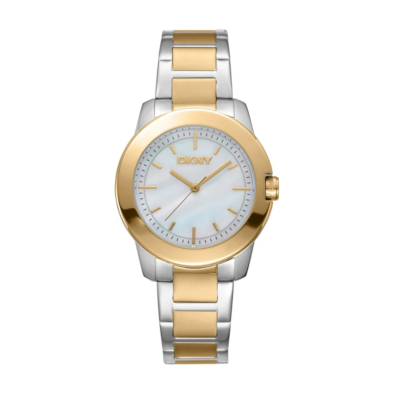 DKNY Park Ave Midi Quartz Watch 5 ATM, Silver/Gold, Standard Size, Modern
