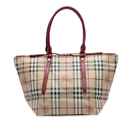 BURBERRY Pre-Loved Small Haymarket Check Coated Canvas Salisbury Tote