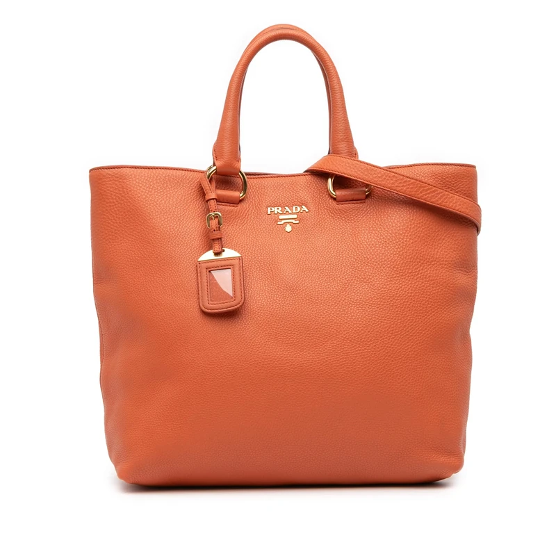 Prada Pre-Loved Vitello Daino Open Convertible Tote Handbag
