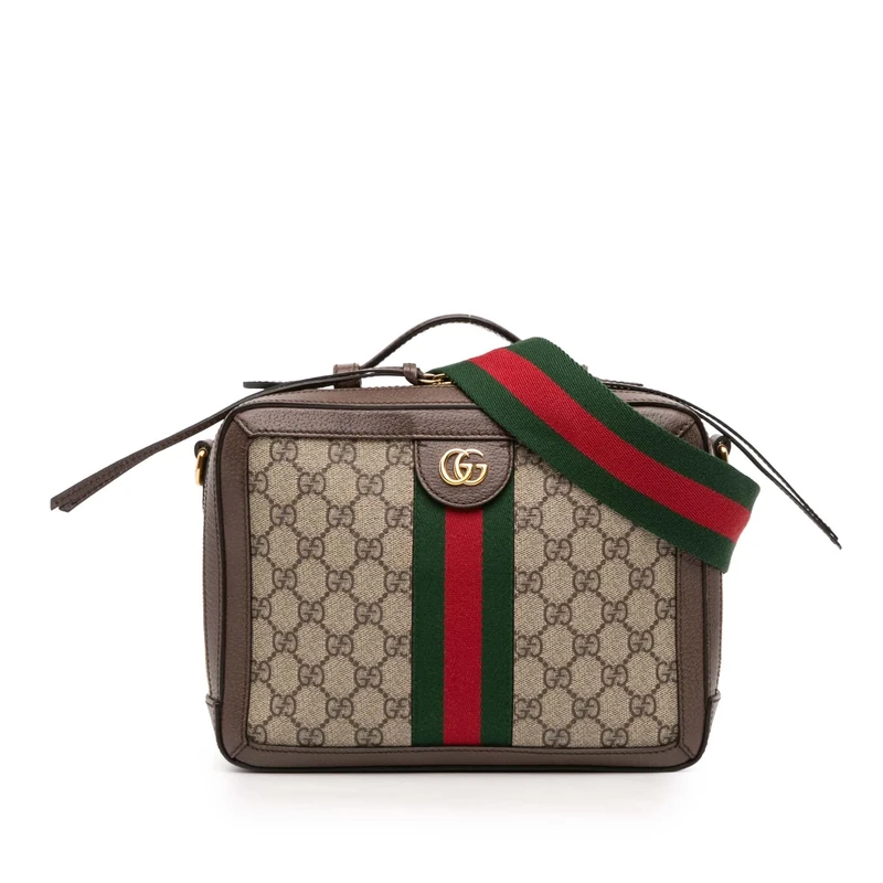 Gucci Pre-Loved Small GG Supreme Web Ophidia Satchel