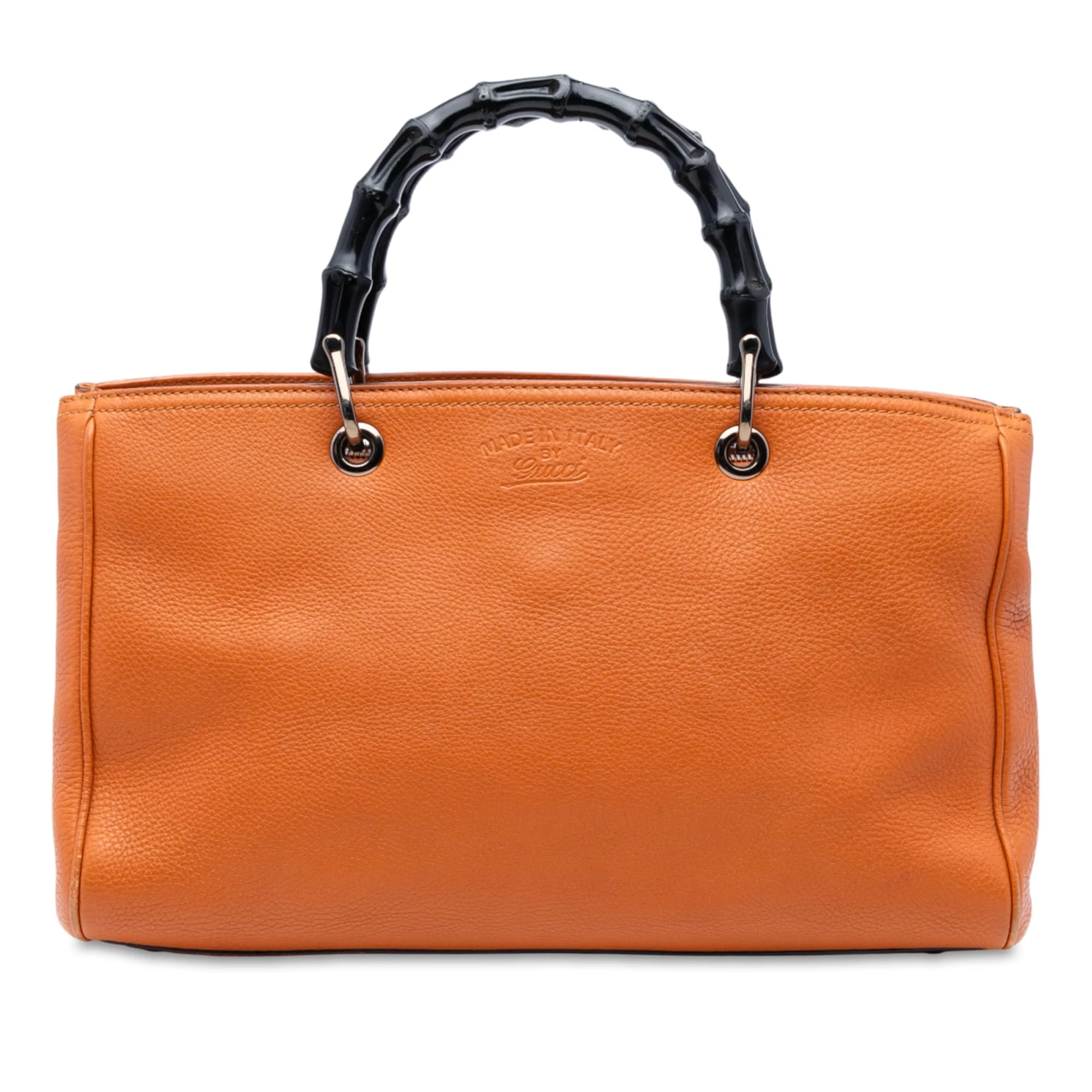 Gucci Pre-Loved Medium Calfskin Bamboo Shopper Satchel