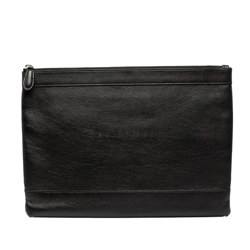 Balenciaga Pre-Loved Leather Navy Clip M Clutch Bag