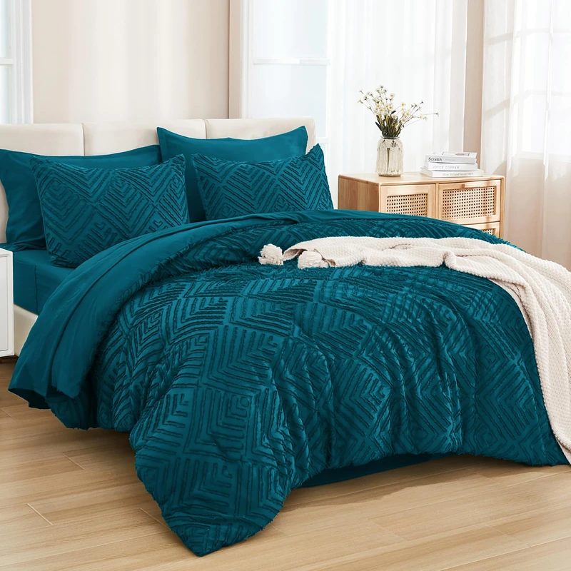 Andency Oversized King Comforter 120x120, Teal