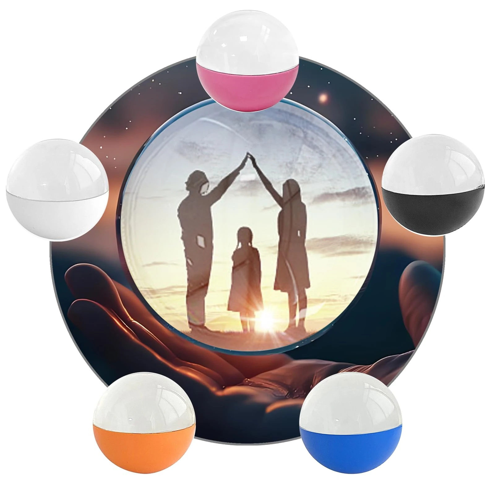 Personalized Memory Orb Ball - Touch Control Digital Display Sphere, Upload Your Videos & Photos, Unique Gift for Loved Ones, Rechargeable & Portable (orange)
